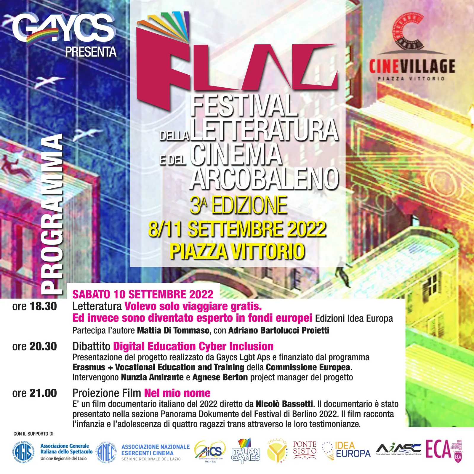 Programma FLAG 2022 di sabato 10 settembre