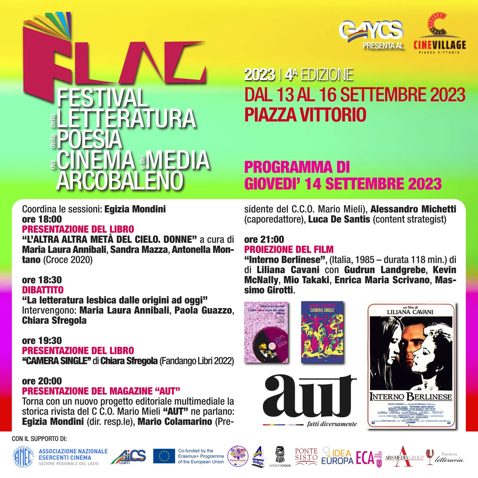 Programma FLAG 2023 di giovedì 14 settembre