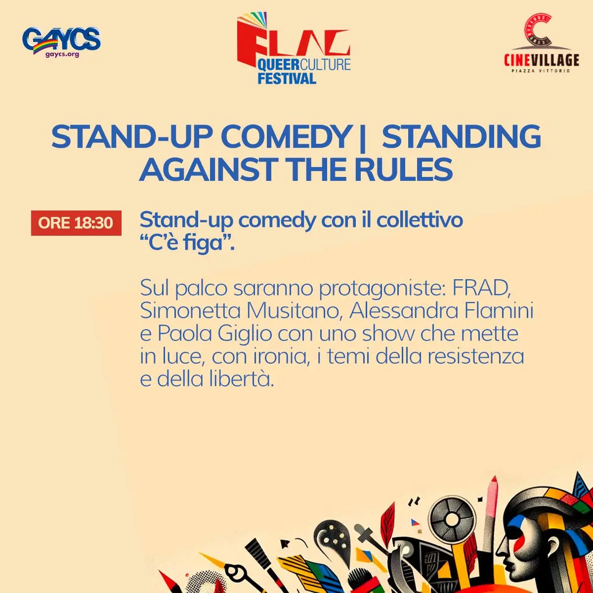 Stand-up comedy del collettivo C’è figa a FLAG 2024